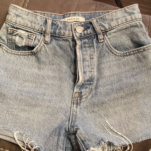 Pacsun denim shorts with raw hem